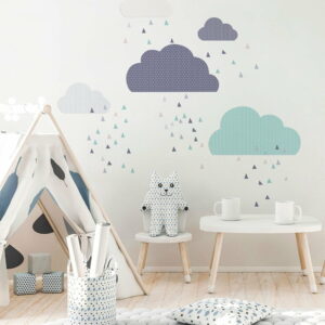 Modrá nástenná samolepka Ambiance Scandinavian Clouds Ambiance