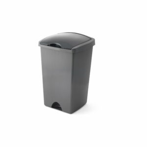 Sivý odpadkový kôš s vyklápacím vrchnákom Addis