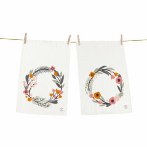Set 2 kusov utierok Butter Kings z bavlny Floral Wreath