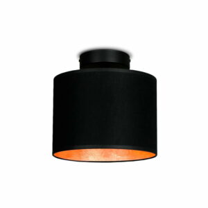 Čierne stropné svietidlo s detailom v medenej farbe Sotto Luce MIKA Elementary XS CP Sotto Luce