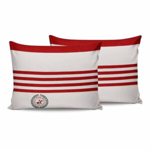 Sada 2 červeno-bielych bavlnených obliečok na vankúše Beverly Hills Polo Club Rojo