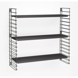 3-poschodový regál s čiernymi policami Metaltex Libro Metaltex