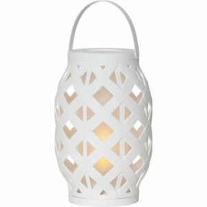 Biely lampáš Best Season Flame Lantern