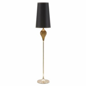 Čierna stojaca lampa s konštrukciou v zlatej farbe Mauro Ferretti Fashion Mauro Ferretti