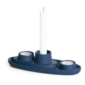 Tmavomodrý svietnik EMKO Aye Aye Three Candles EMKO