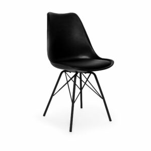 Sada 2 čiernych stoličiek s čiernou podnožou z kovu loomi.design Eco loomi.design