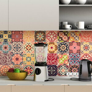 Sada 30 nástenných samolepiek Ambiance Cement Tiles La Valette