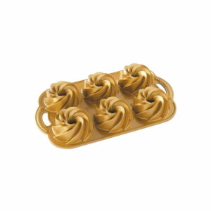Forma na minibábovky v zlatej farbe Nordic Ware Mini Rondo
