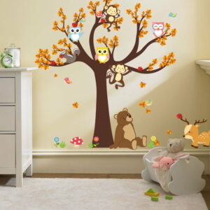 Detská samolepka Ambiance Tree with Animals Ambiance