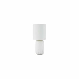 Biela stolová lampa z keramiky a tkaniny Trio Clay