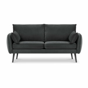 Tmavosivá zamatová pohovka Kooko Home Lento
