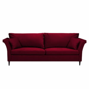 Červená rozkladacia trojmiestna pohovka s úložným priestorom Mazzini Sofas Pivoine Mazzini Sofas