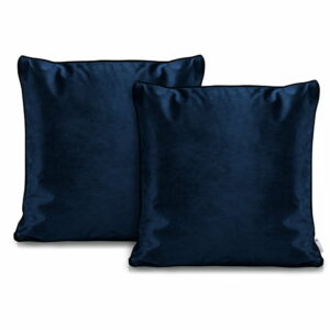 Sada 2 tmavomodrých obliečok na vankúše DecoKing Rimavelvet Dark Blue