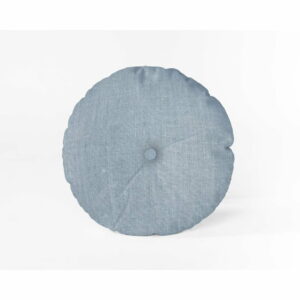 Svetlomodrý vankúš Linen Couture Cojin Redondo Light Blue