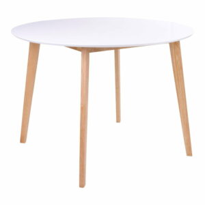 Jedálenský stôl s okrúhlou bielou doskou loomi.design Vojens loomi.design