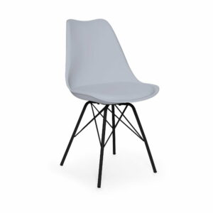 Sivá stolička s čiernym podnožím z kovu loomi.design Eco loomi.design