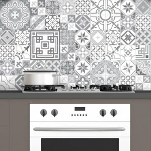 Sada 60 nástenných samolepiek Ambiance Vintage Design Shade of Gray