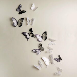 Sada 18 adhezívnych 3D samolepiek Ambiance Butterflies Chic Ambiance