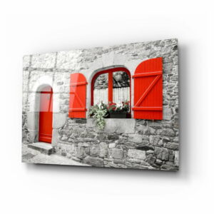 Sklenený obraz Insigne Red Door and Window Insigne