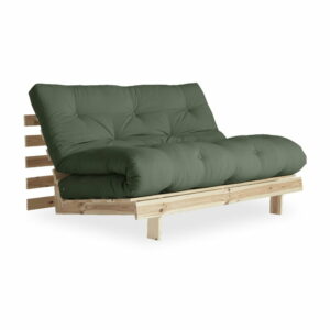 Rozkladacia pohovka so zeleným poťahom Karup Design Roots Raw/Olive Green Karup Design