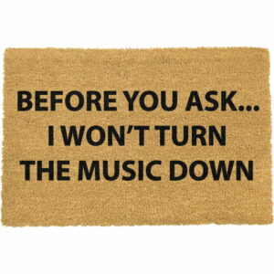 Rohožka z prírodného kokosového vlákna Artsy Doormats Loud Music