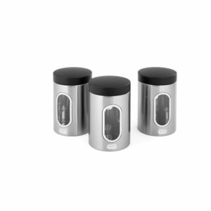 Sada 3 úložných dóz v striebornej farbe Addis Canister Set Addis