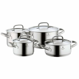 Sada 4 antikoro hrncov s pokrievkami WMF Cromargan® Gourmet Plus WMF