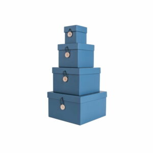 Sada 4 modrých úložných boxov s vekom PT LIVING Uniform PT LIVING
