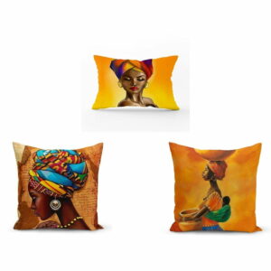 Sada 3 obliečok na vankúše Minimalist Cushion Covers African Culture