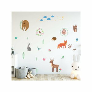 Sada nástenných detských samolepiek Ambiance Scandinavian Animals of The Forest Ambiance