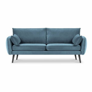 Svetlomodrá zamatová pohovka Kooko Home Lento