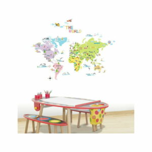Sada nástenných samolepiek Ambiance World Map for Children Ambiance