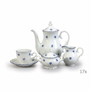 Porcelánová sada na kávu s modrou kventikou Thun Ophelia Thun