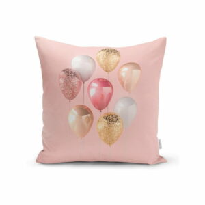 Obliečka na vankúš Minimalist Cushion Covers Balloons With Pink BG