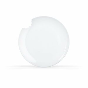 Sada 2 bielych dezertných tanierov z porcelánu 58products