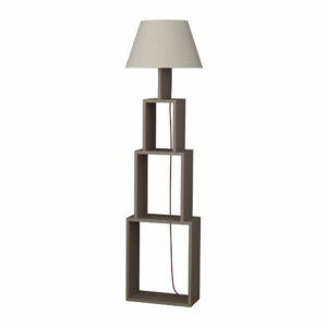 Voľne stojacia lampa so svetlosivým tienidlom Homitis Tower Homitis
