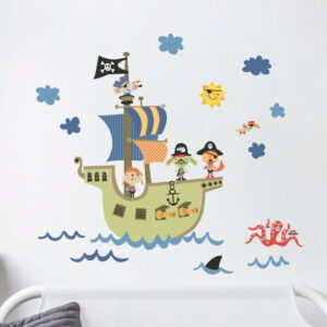 Nástenné detské samolepky Ambiance Pirate Ship Ambiance