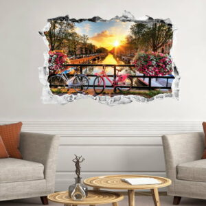 3D samolepka na stenu Ambiance Sunrise ovr Amsterdam Ambiance