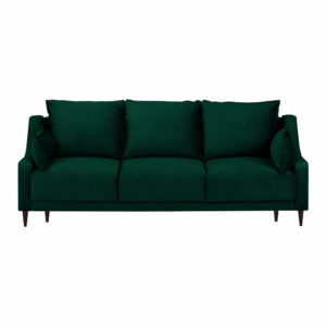Zelená trojmiestna rozkladacia pohovka s úložným priestorom Mazzini Sofas Freesia Mazzini Sofas
