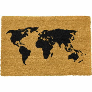 Rohožka z prírodného kokosového vlákna Artsy Doormats World Map