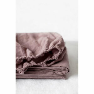 Staroružová ľanová elastická plachta Linen Tales