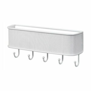 Biely nástenný držiak InterDesign Mail and Key Rack
