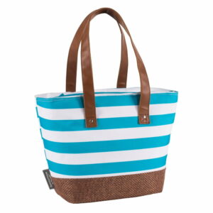 Pruhovaná izolačná taška cez rameno Navigate Tote Aqua