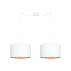 Biele dvojité stropné svietidlo s detailmi v bronzovej farbe Sotto Luce MIKA Elementary Sotto Luce