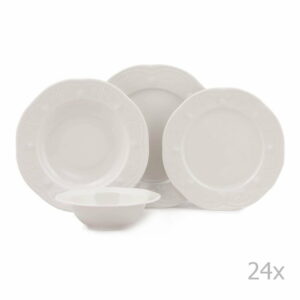 24-dielna sada porcelánového riadu Kutahya Stitched Kütahya Porselen