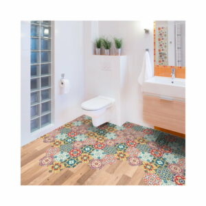 Sada 10 samolepiek na podlahu Ambiance Floor Stickers Hexagons Lorena