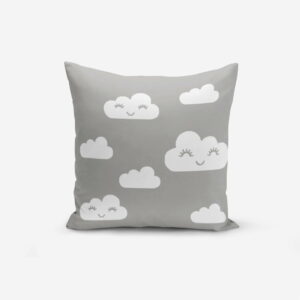 Obliečka na vankúš s prímesou bavlny Minimalist Cushion Covers Grey Background Cloud