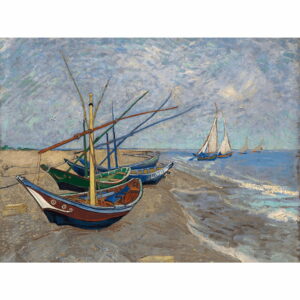 Reprodukcia obrazu Vincenta van Gogha - Fishing Boats on the Beach at Les Saintes-Maries-de la Mer