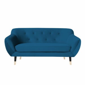 Modrá dvojmiestna pohovka s čiernymi nohami Mazzini Sofas Amelie Mazzini Sofas