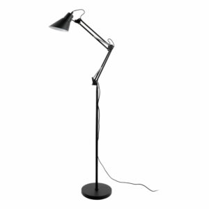 Čierna železná stojaca lampa Leitmotiv Fit Leitmotiv
